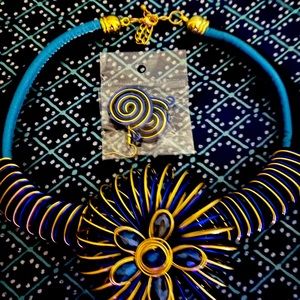 Jewelry Blue and some Gold and Lighter Blue